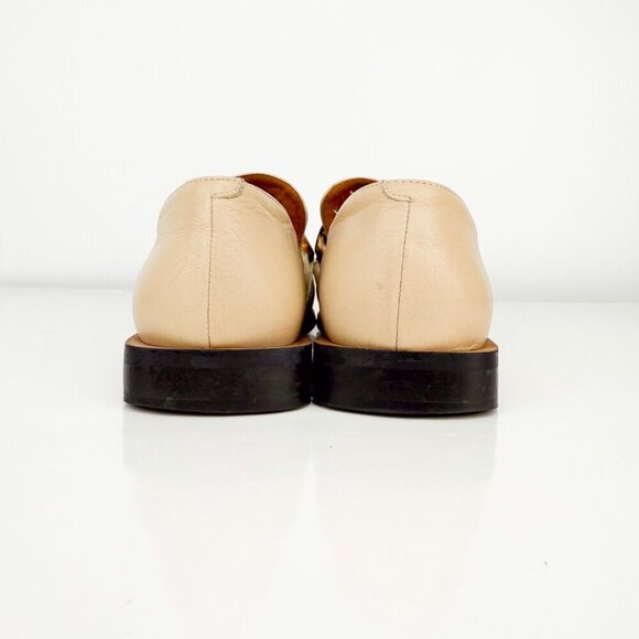 ANGEL ALARCON Preppy School Flat Slip-On Tortoise Chainβ Beige Cream Loafers 37 - Picture 5 of 16
